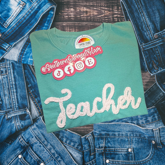 Teacher Yarn Embroidered Shirt