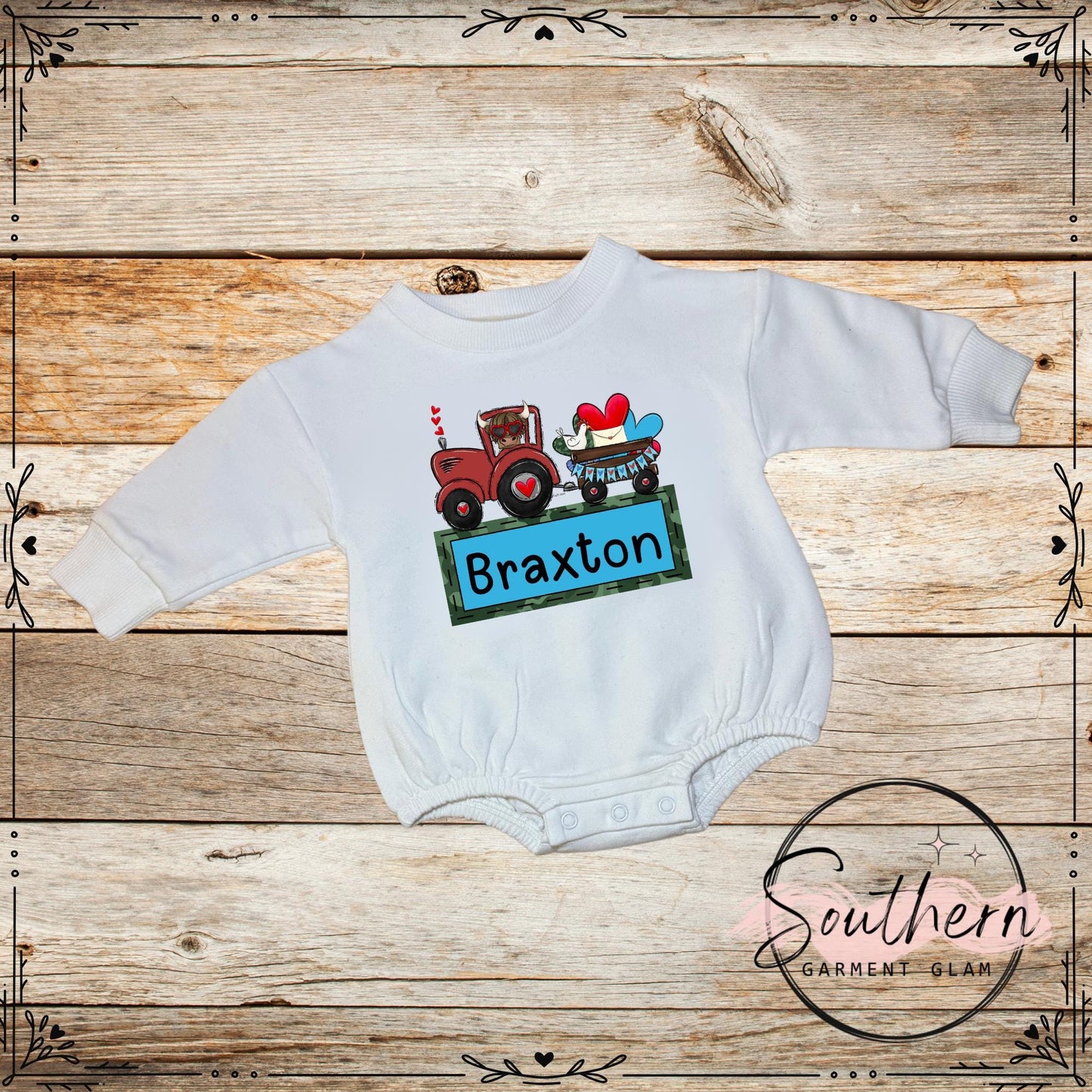 Valentine Sweatshirt Bubble Romper
