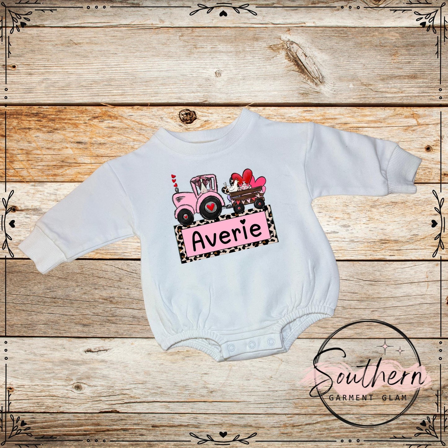 Valentine Sweatshirt Bubble Romper