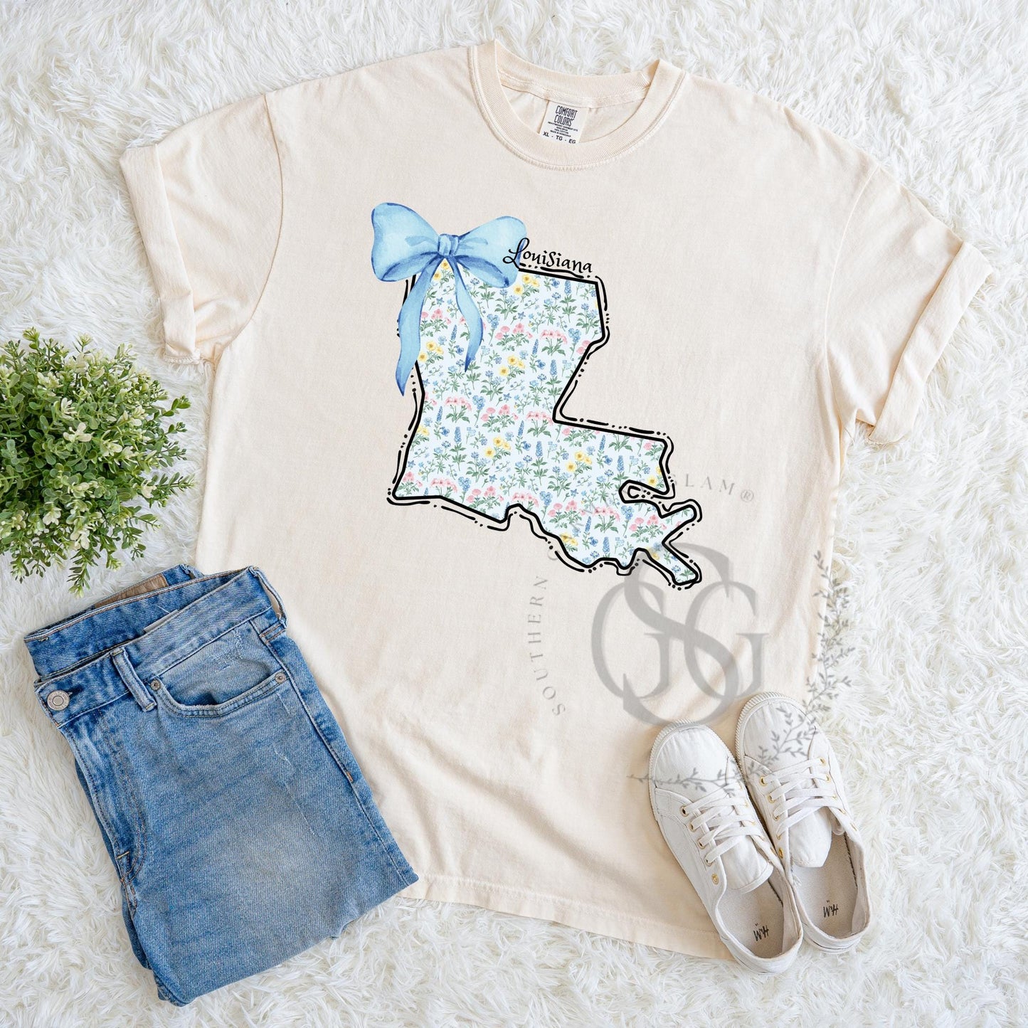 Louisiana Coquette Bow Comfort Colors Tee