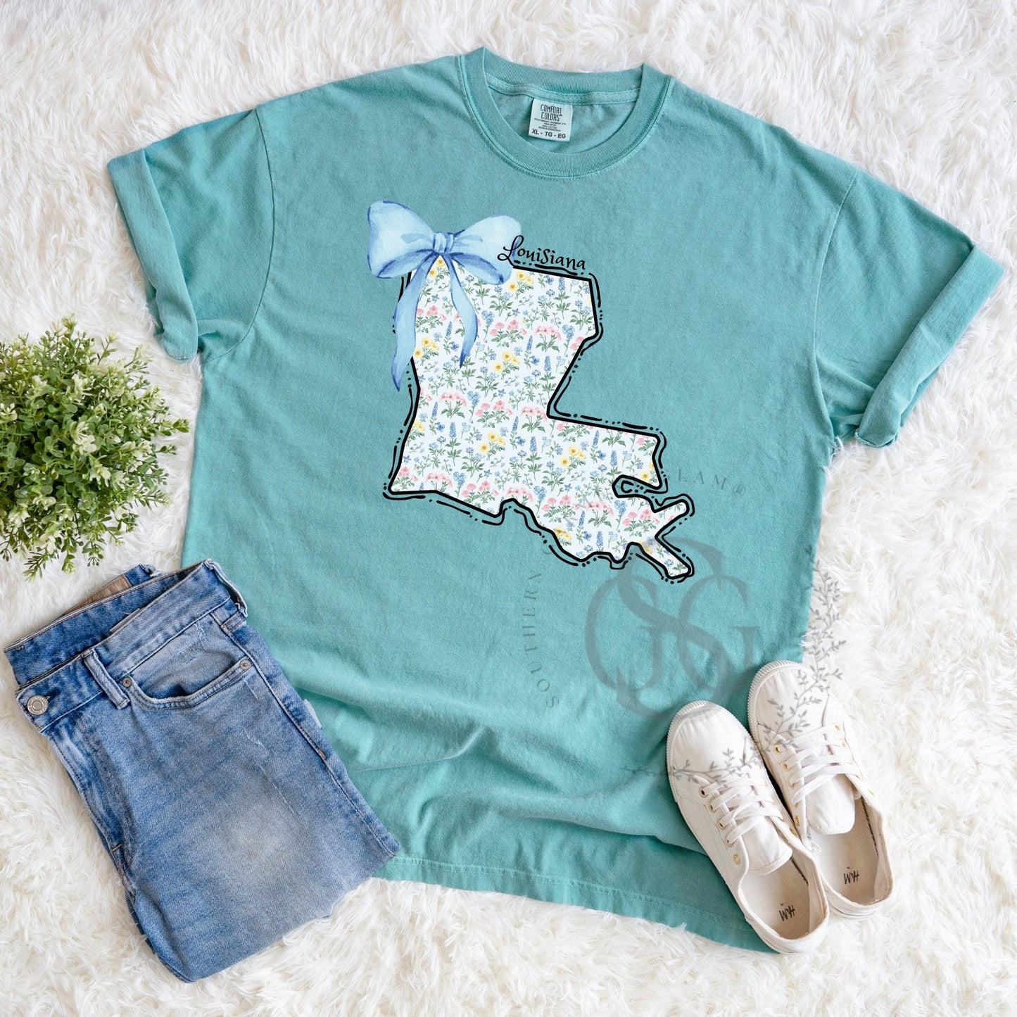 Louisiana Coquette Bow Comfort Colors Tee