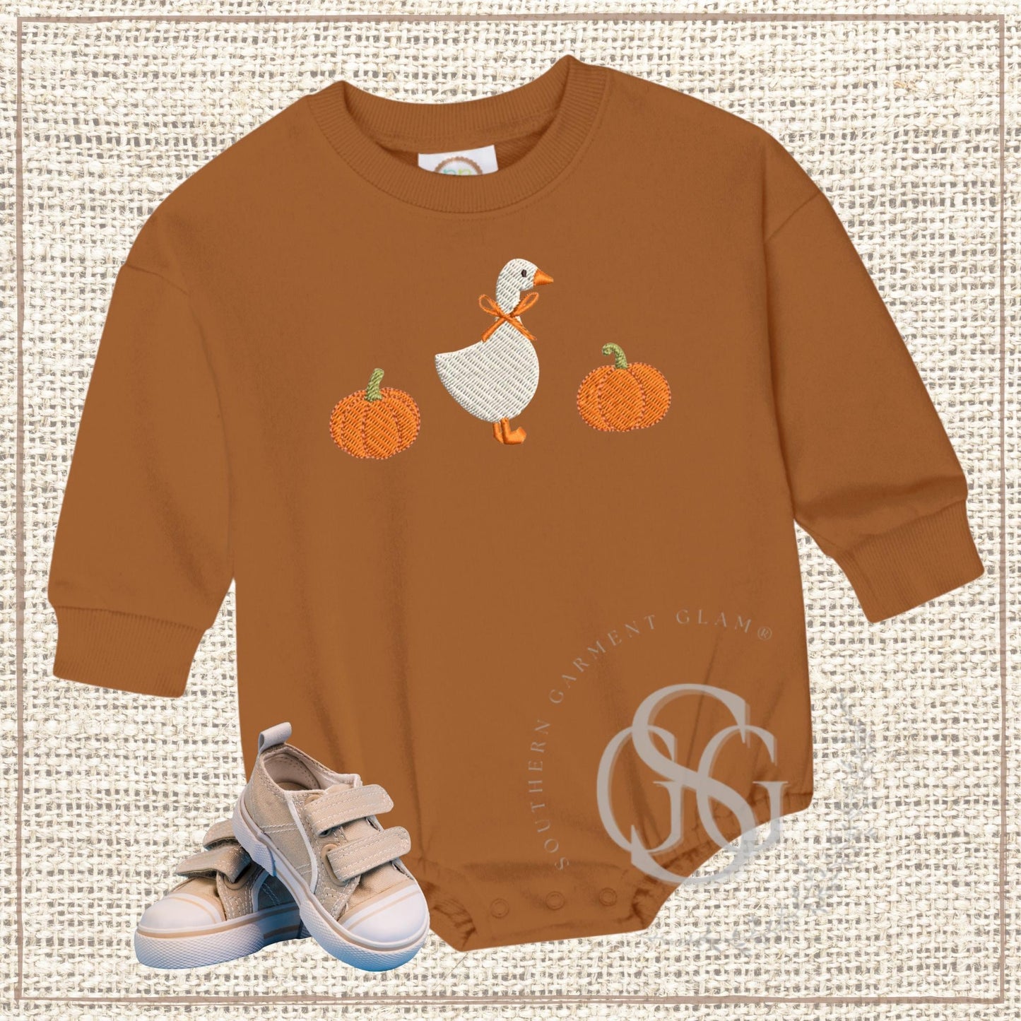 Fall Sweatshirt Bubble Romper