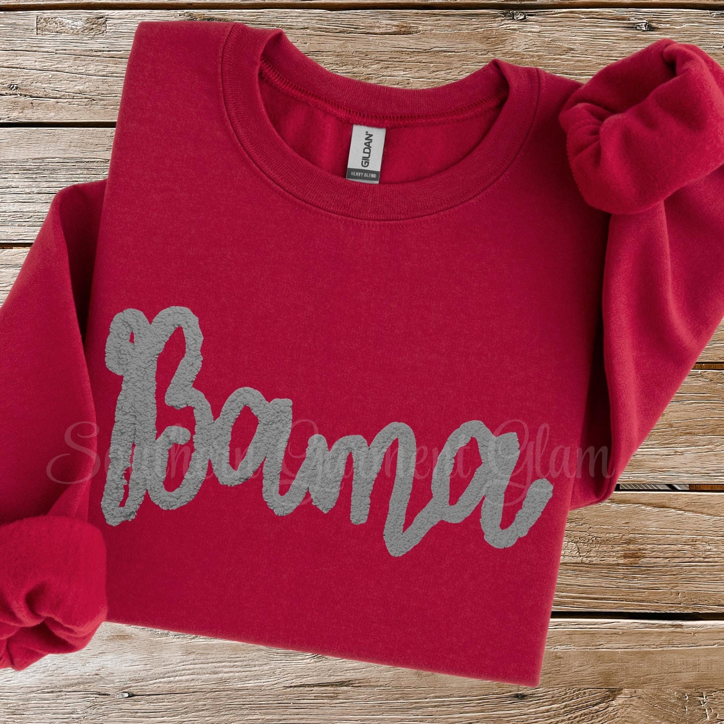 Bama Yarn Embroidered Sweatshirt, Alabama Spirit Shirt, Adult Crewneck Pullover, Game Day Outfit
