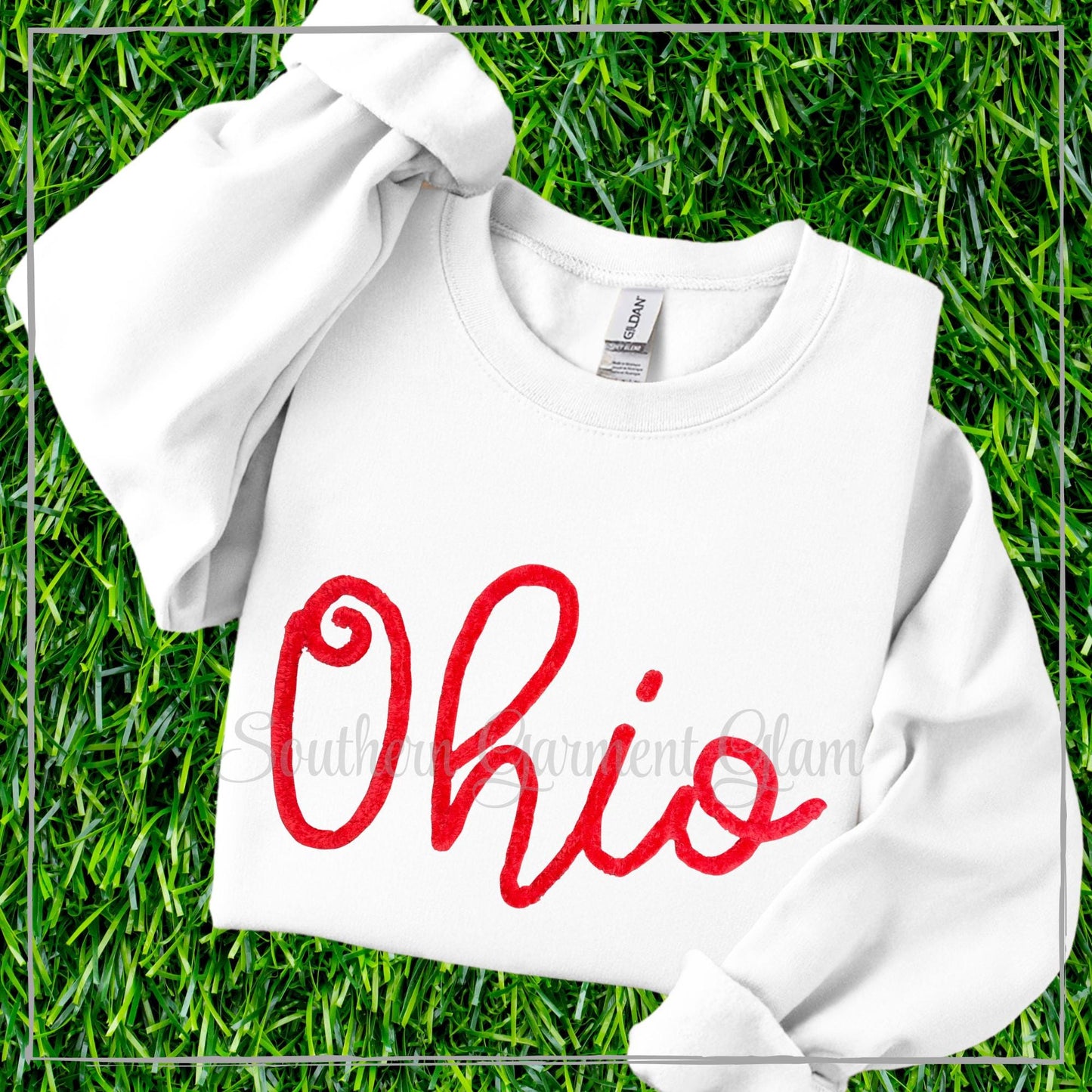 Ohio Yarn Embroidered Sweatshirt, Spirit Shirt, Crewneck Pullover, Game Day Outfit, Adult and Youth Sizes