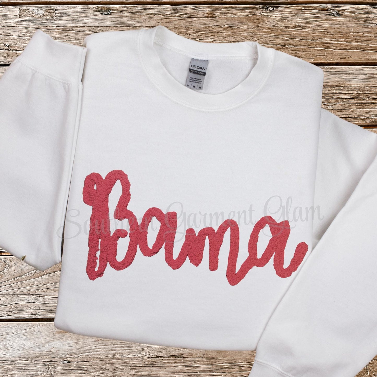 Bama Yarn Embroidered Sweatshirt, Alabama Spirit Shirt, Adult Crewneck Pullover, Game Day Outfit