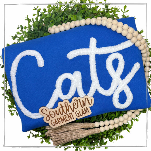 Cats Yarn Embroidered Sweatshirt, Wildcats Spirit Shirt, Kentucky Adult Crewneck Pullover, Game Day Outfit