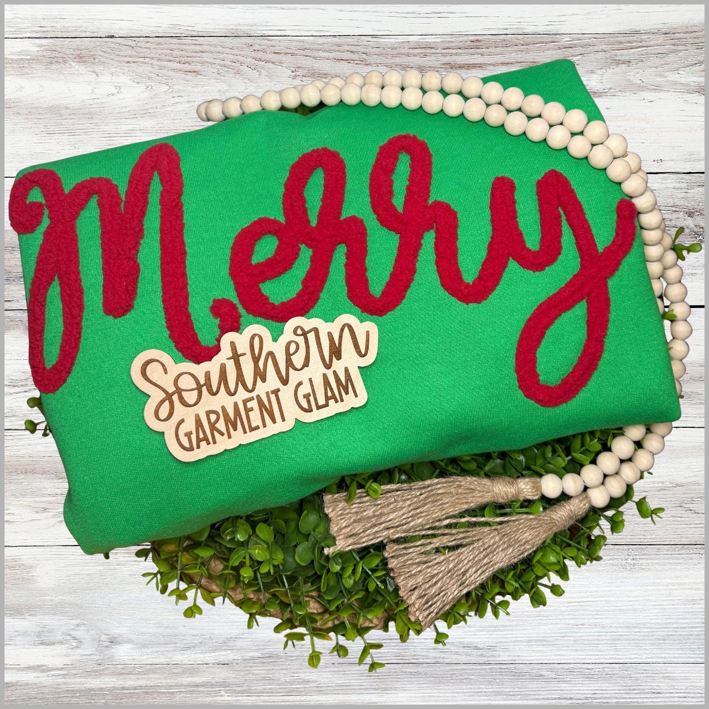 Merry Yarn Embroidered Sweatshirt, Holiday Shirt, Adult Crewneck Pullover, Christmas Outfit