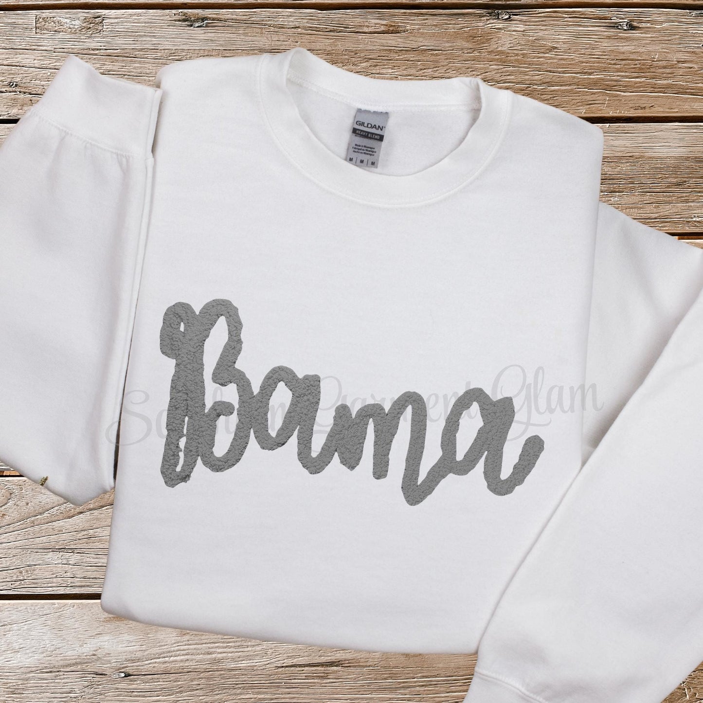 Bama Yarn Embroidered Sweatshirt, Alabama Spirit Shirt, Adult Crewneck Pullover, Game Day Outfit