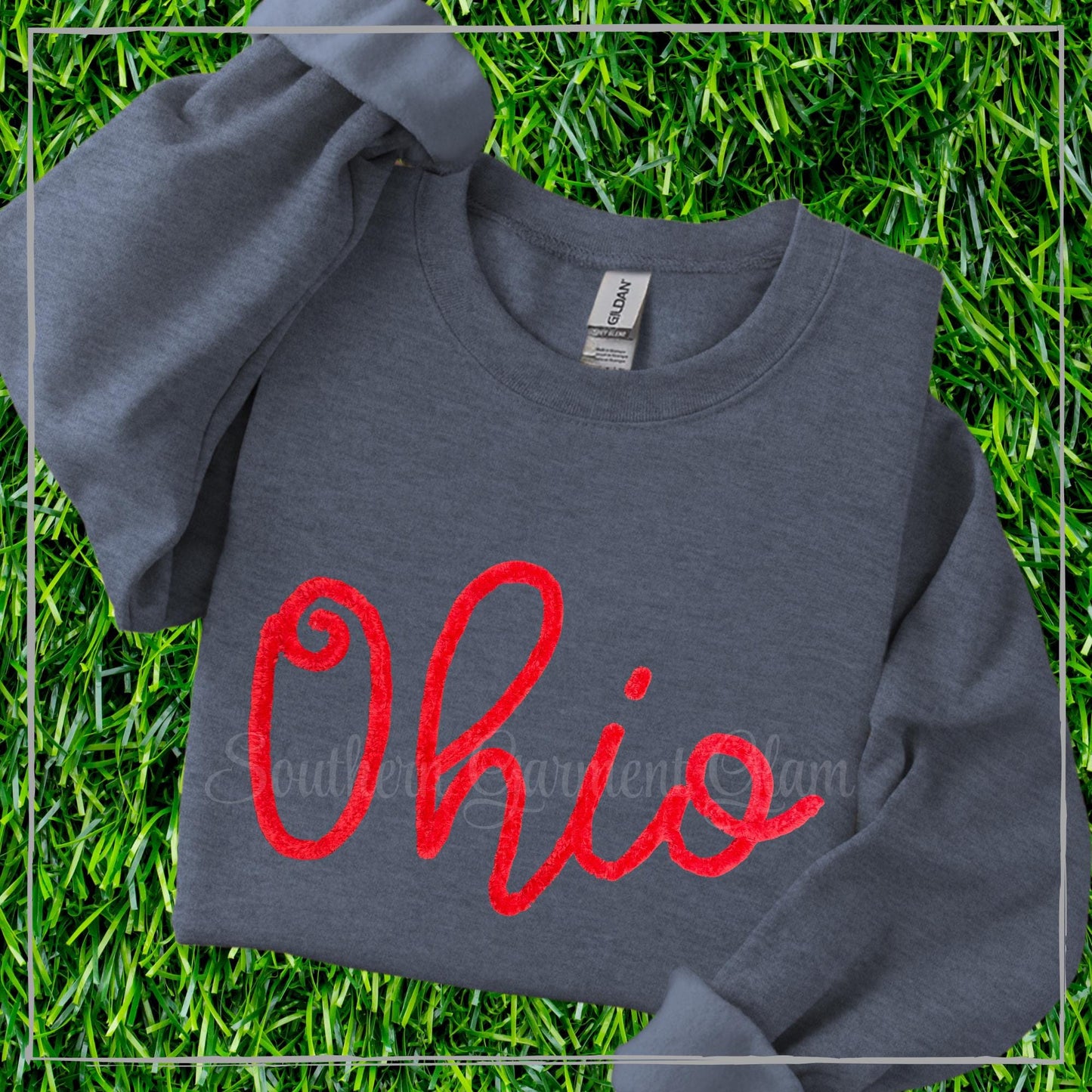 Ohio Yarn Embroidered Sweatshirt, Spirit Shirt, Crewneck Pullover, Game Day Outfit, Adult and Youth Sizes