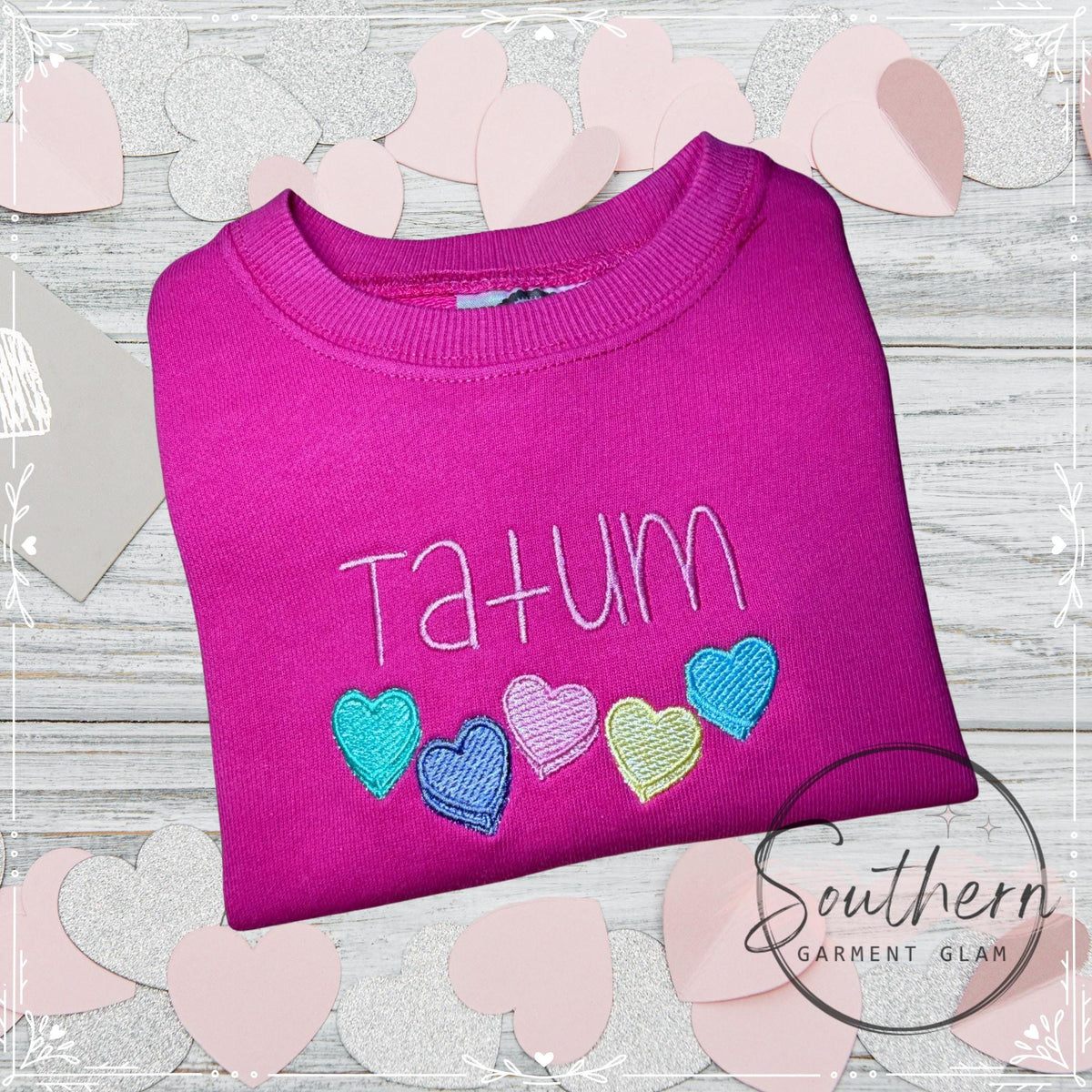 Infant Valentine Candy Hearts Personalized Sweatshirt Bubble