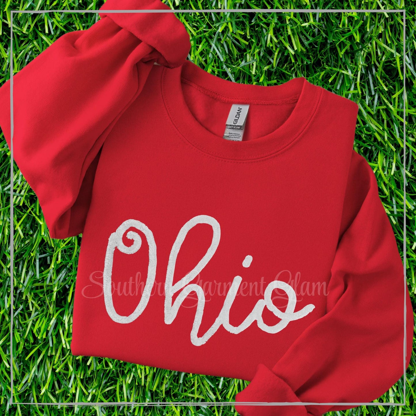 Ohio Yarn Embroidered Sweatshirt, Spirit Shirt, Crewneck Pullover, Game Day Outfit, Adult and Youth Sizes