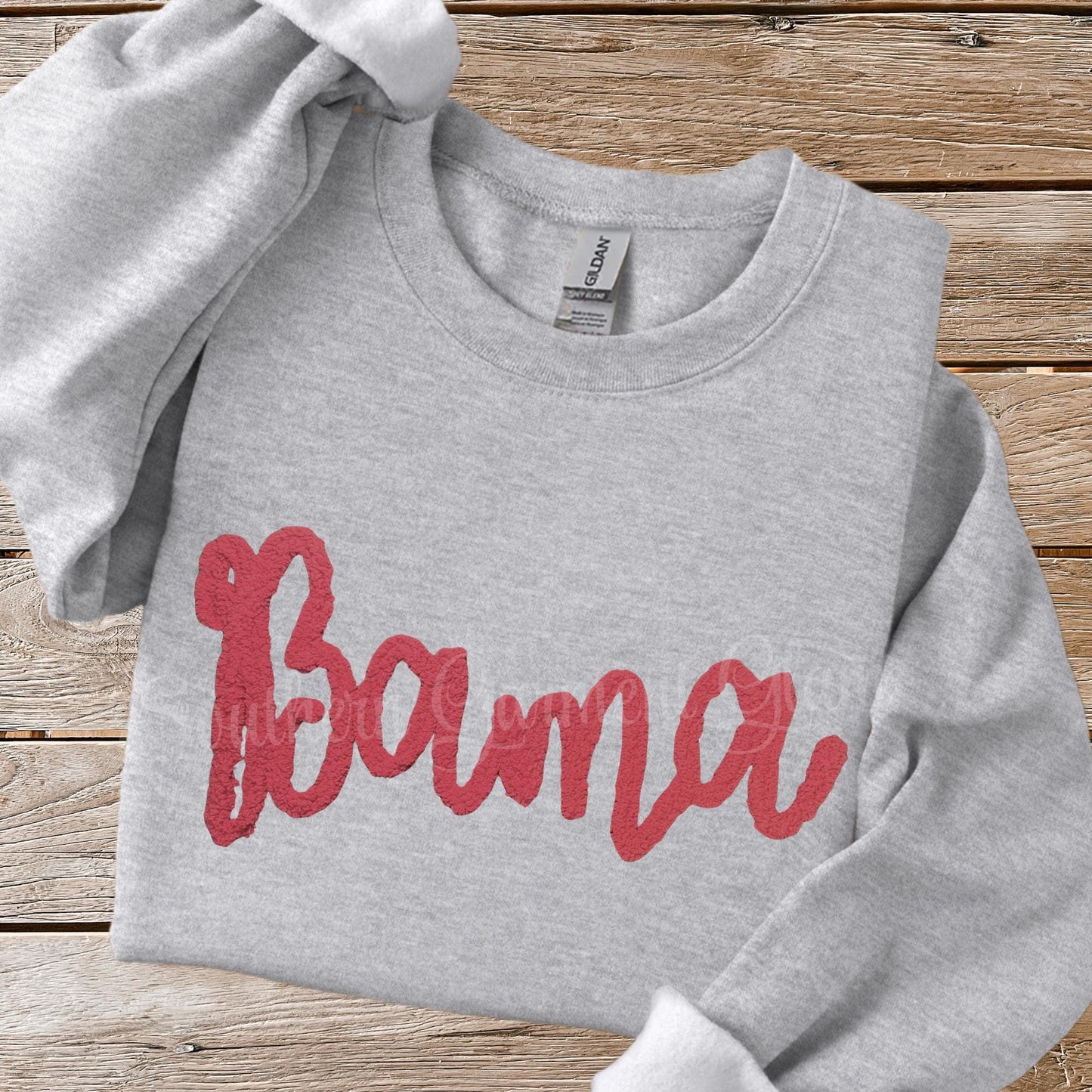 Bama Yarn Embroidered Sweatshirt, Alabama Spirit Shirt, Adult Crewneck Pullover, Game Day Outfit