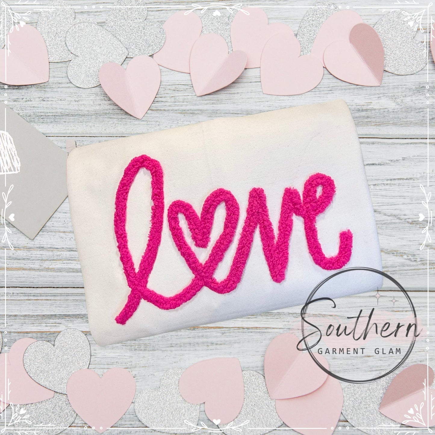 Love Yarn Embroidered Sweatshirt, Valentine Shirt, Adult Crewneck Pullover, Heart Sweatshirt