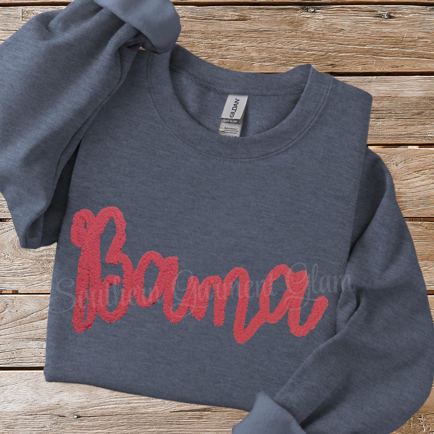 Bama Yarn Embroidered Sweatshirt, Alabama Spirit Shirt, Adult Crewneck Pullover, Game Day Outfit
