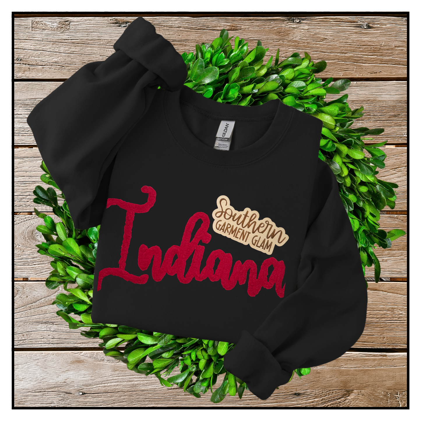 Indiana Yarn Embroidered Sweatshirt, Spirit Shirt, Adult Crewneck Pullover, Hoosiers Game Day Outfit