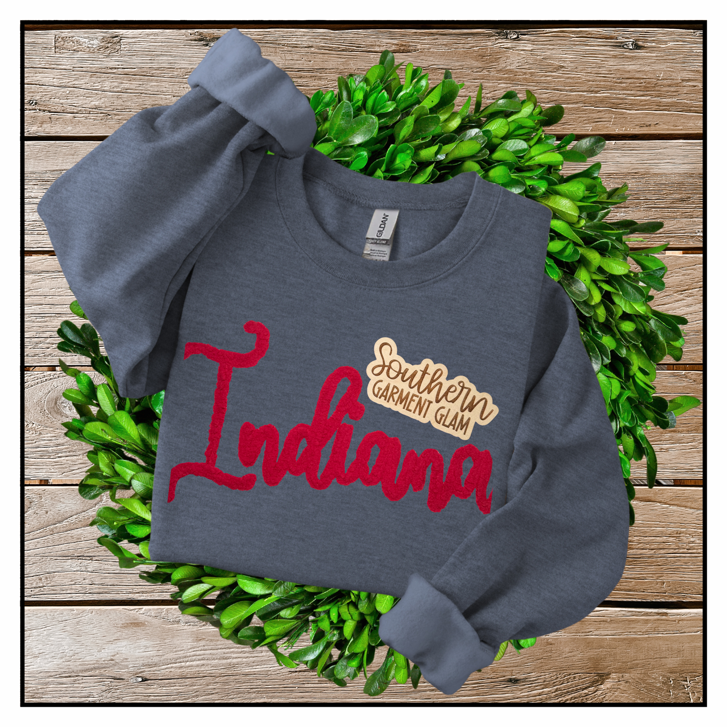 Indiana Yarn Embroidered Sweatshirt, Spirit Shirt, Adult Crewneck Pullover, Hoosiers Game Day Outfit