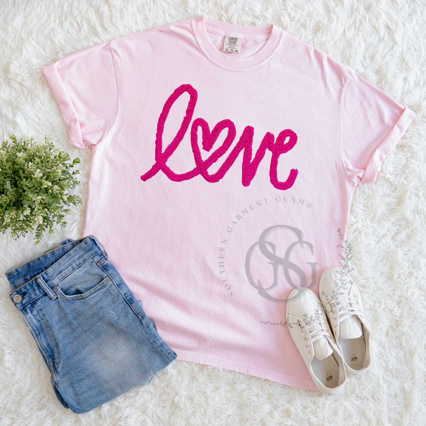 Valentine Love Yarn Embroidered Sweatshirt