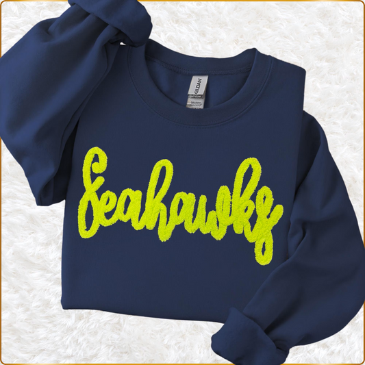 Seahawks Yarn Embroidered Sweatshirt