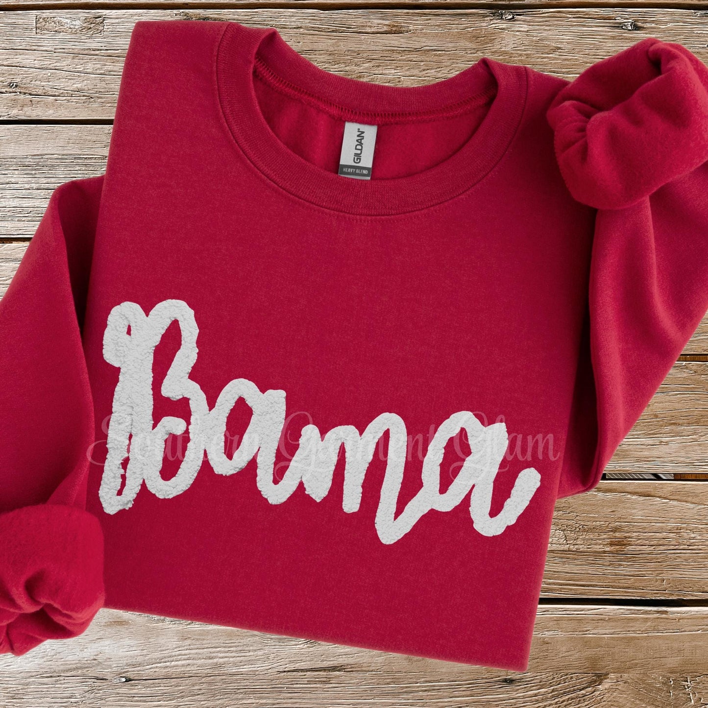 Bama Yarn Embroidered Sweatshirt, Alabama Spirit Shirt, Adult Crewneck Pullover, Game Day Outfit