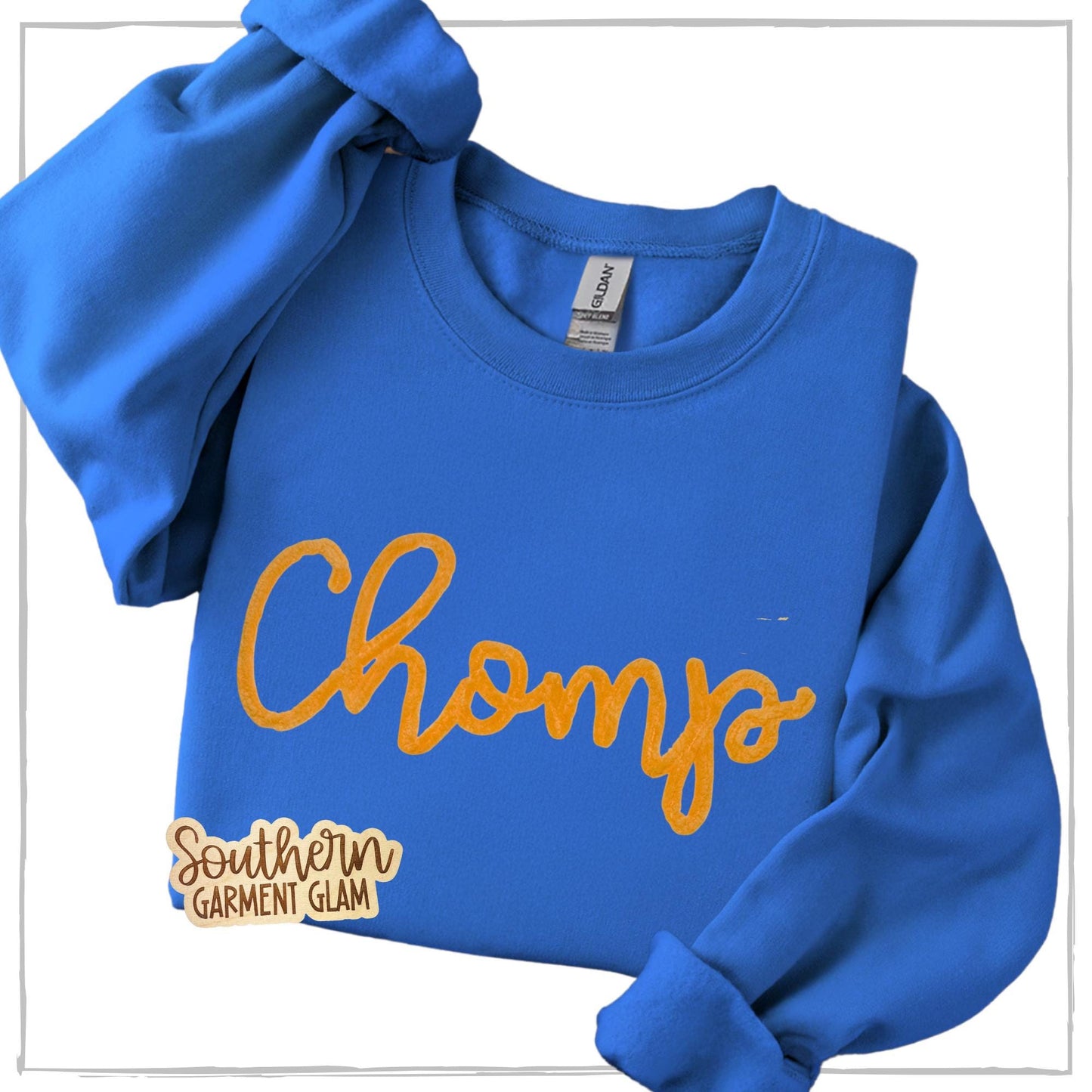 Chomp Yarn Embroidered Sweatshirt, Spirit Shirt, Adult Crewneck Pullover, Game Day Outfit