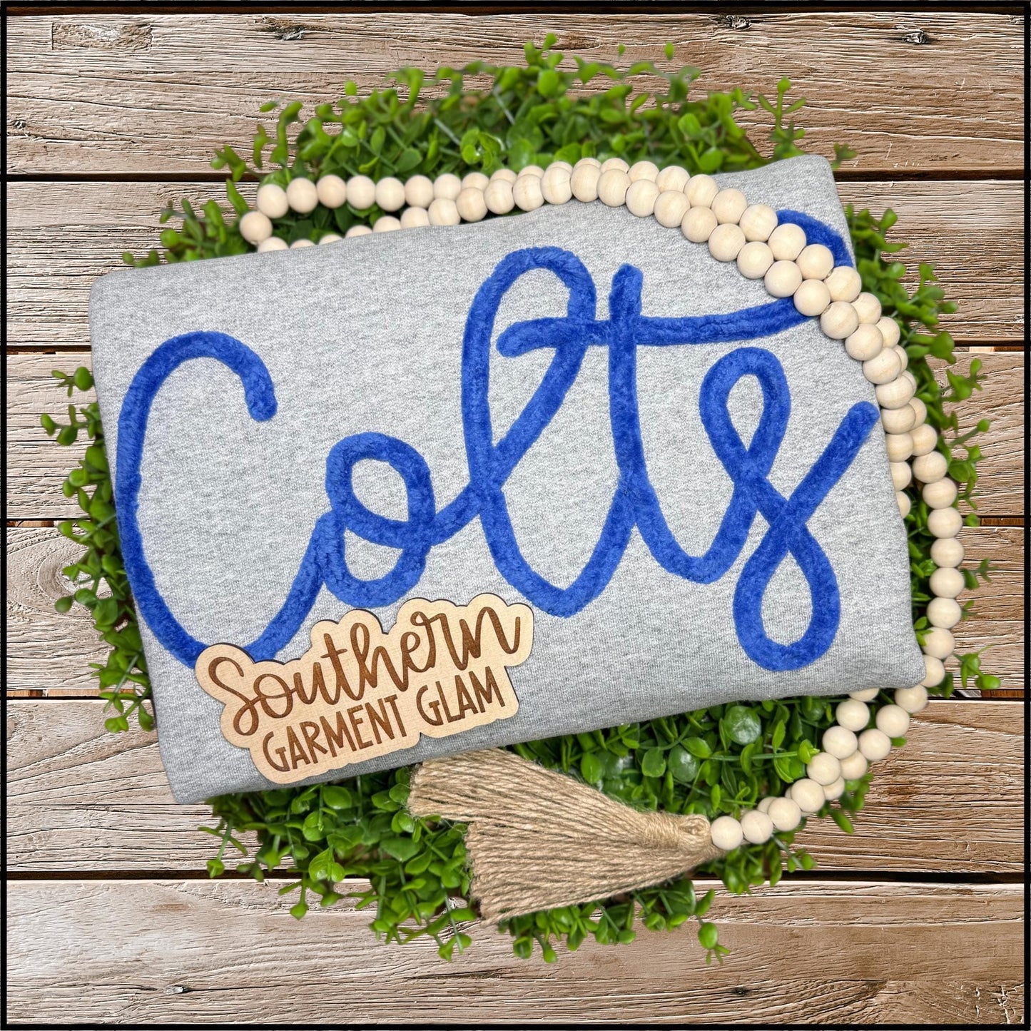 Colts Yarn Embroidered Sweatshirt, Spirit Shirt, Indianapolis Adult Crewneck Pullover, Game Day Outfit