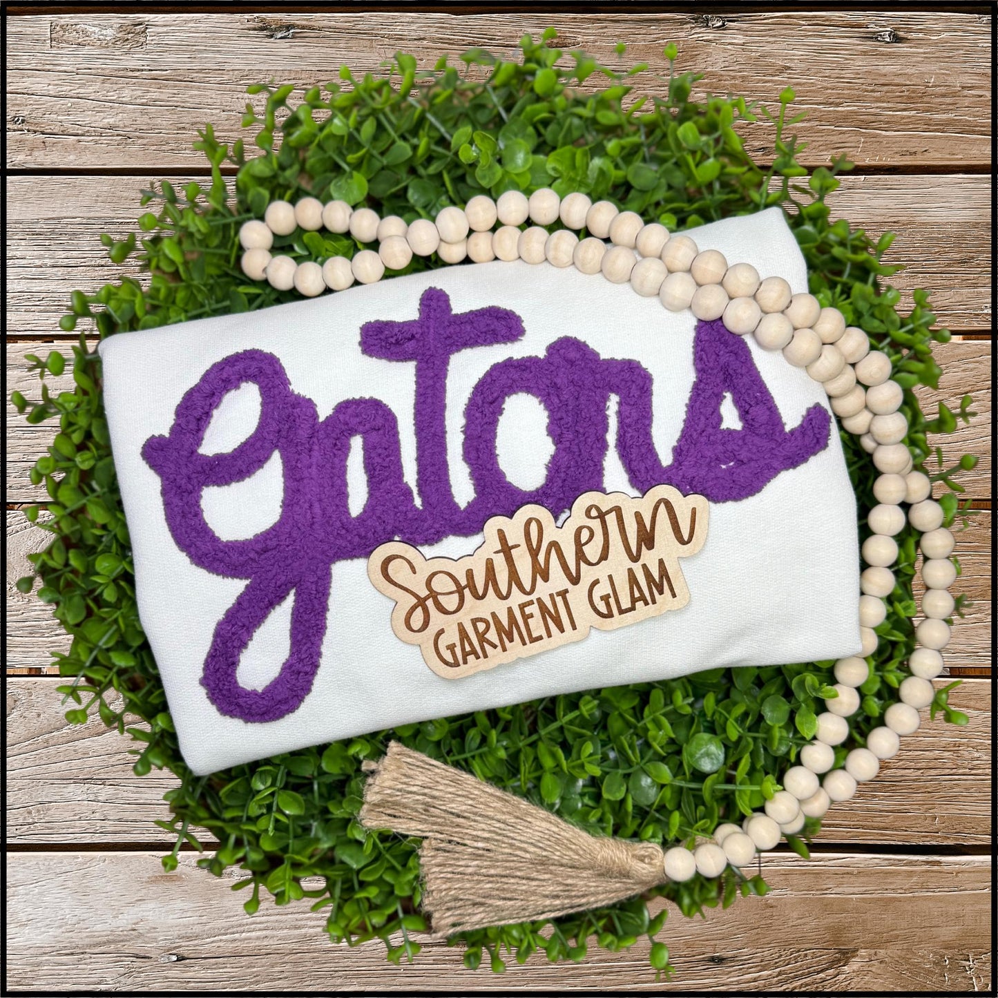 Gators Yarn Embroidered Sweatshirt, Spirit Shirt, Adult Crewneck Pullover, Game Day Outfit