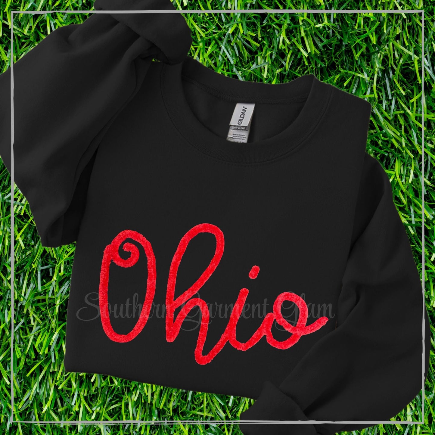 Ohio Yarn Embroidered Sweatshirt, Spirit Shirt, Crewneck Pullover, Game Day Outfit, Adult and Youth Sizes
