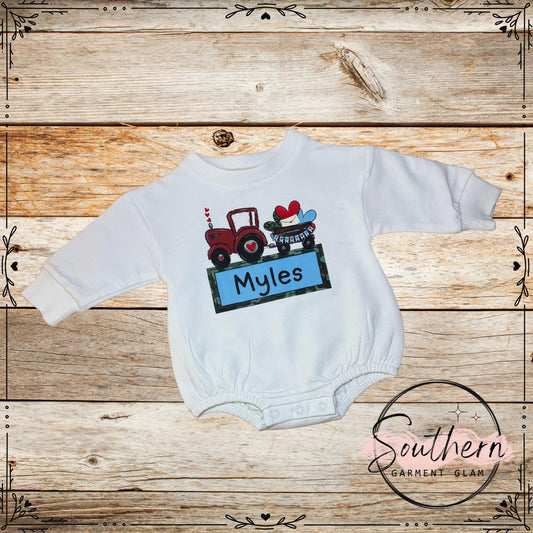 Valentine Sweatshirt Bubble Romper