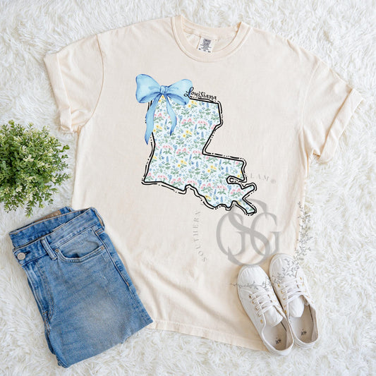 Louisiana Coquette Bow Comfort Colors Tee
